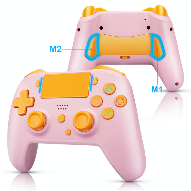 OUBANG Wireless Controller With Style Compatible With Playstation 4, Remote Works With Scuf PS4 Controller, Gamepad And Joystick With Motors, Gifts For Women/Girls/Kids/Men, New,2023-Pink