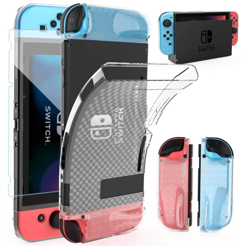Clear Case for Switch/OLED with HD Screen Protectors