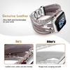 Bracelet Work With Apple Watch Bands,Boho Chic Leather Strap For Series 8 Apple Watch Band With Silver Metal Buckle, Multilayer Wrap Jewelry For iWatch Series 7 6 SE 5 4 3 Women-Gray