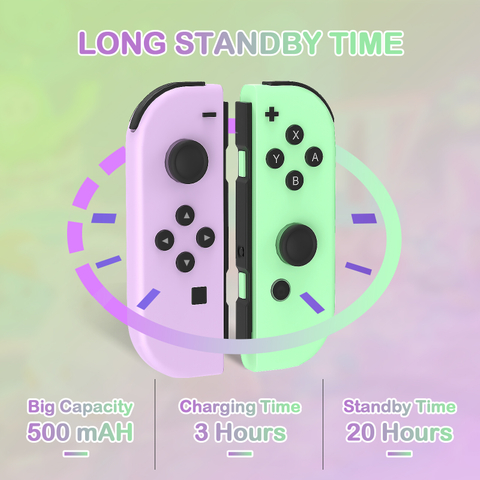 Switch Controllers, Compatible with Switch/Lite/OLED, with Motion Control/500mAh Battery/Wake-up/Dual Vibration