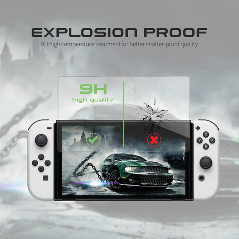 4 Pack Tempered Glass Screen Protector for Switch/Switch OLED