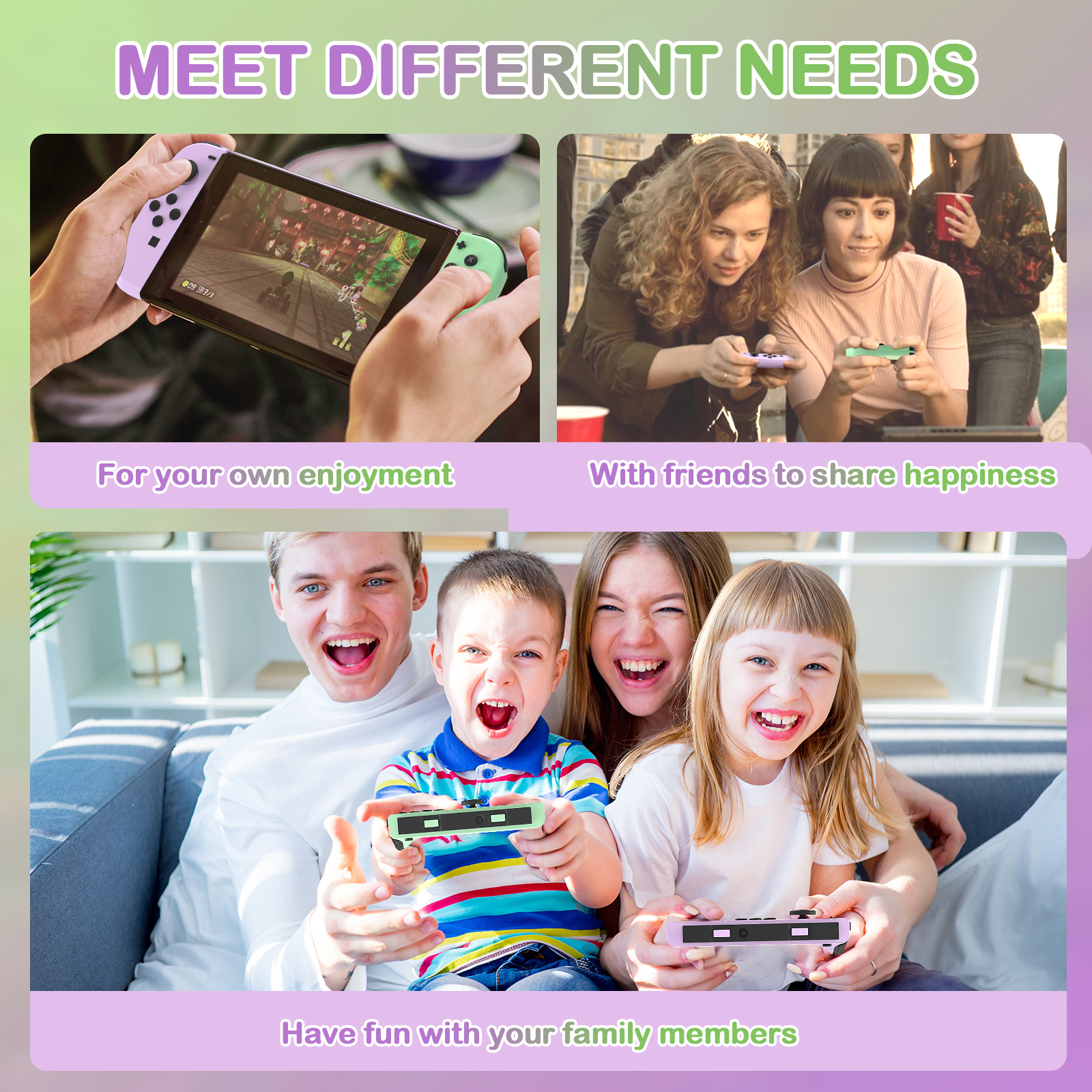 Switch Controllers, Compatible with Switch/Lite/OLED, with Motion Control/500mAh Battery/Wake-up/Dual Vibration