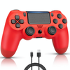 Wireless Controller Compatible with PS4 Controller, pa4 Controller Works with Playstation 4 Controller,Remote/Control/Joystick/Mando/Matte With Charging Cable-Red