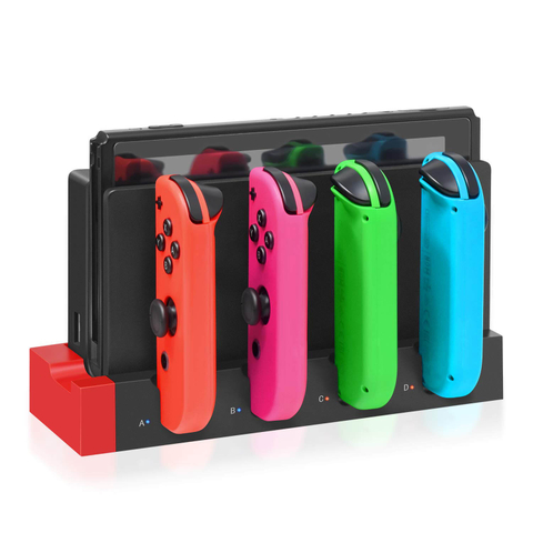 Upgraded Charging Dock Station for Switch/OLED, Gaming Organizer Accessories Features LED Indication/Security Protection/USB Port