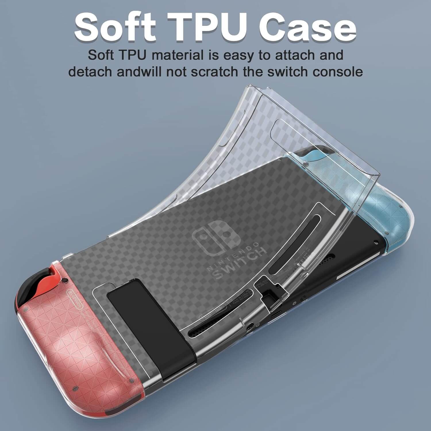 Clear Case for Switch/OLED with HD Screen Protectors