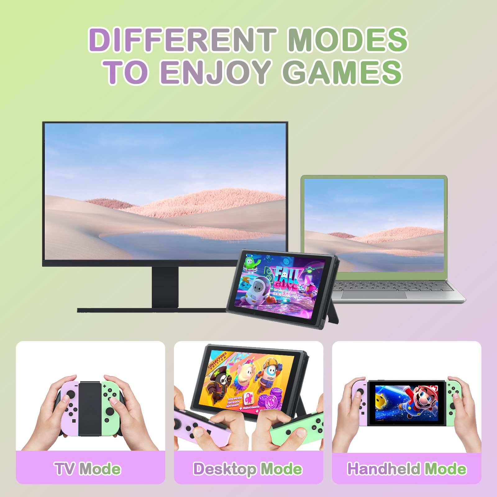 Switch Controllers, Compatible with Switch/Lite/OLED, with Motion Control/500mAh Battery/Wake-up/Dual Vibration