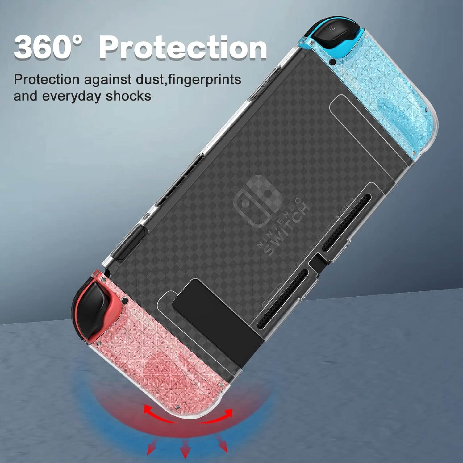 Clear Case for Switch/OLED with HD Screen Protectors