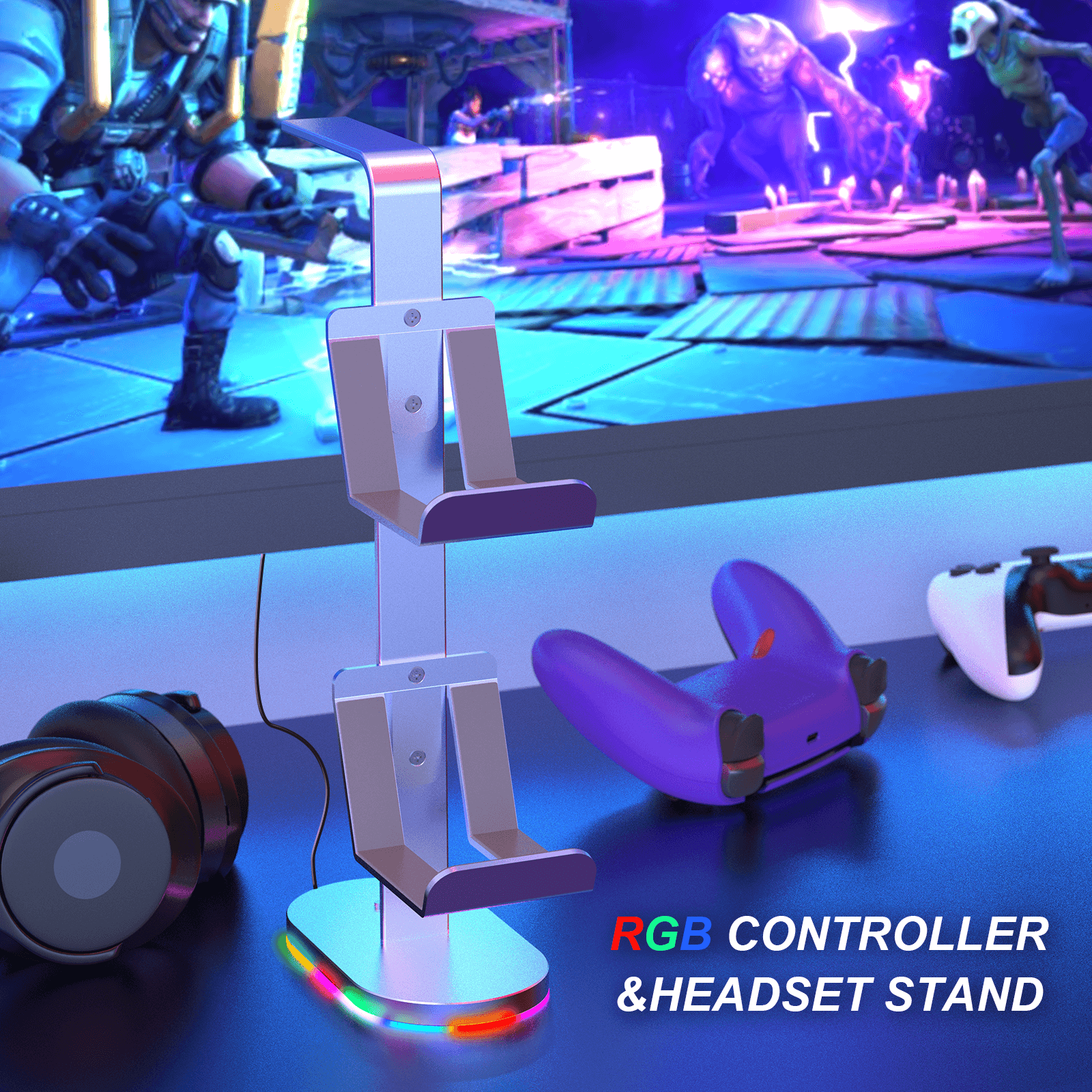 Gaming Headset and Controller Stand for PS4/PS5/Nintendo Switch/Xbox Seies X
