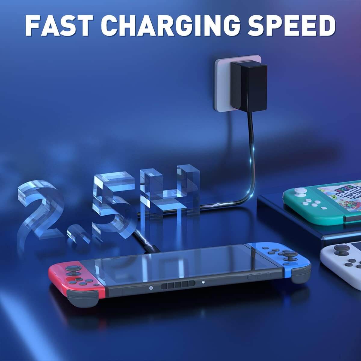 Charger with 5FT Charging Cable, AC Power Supply Adapter for Switch/LITE/OLED
